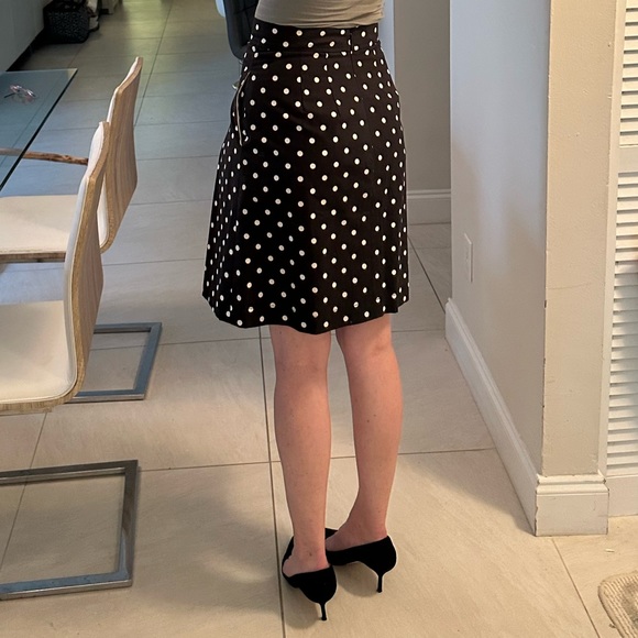 CAROLINA HERRERA POLKA-DOT PLEATED DAY SKIRT - SIZE 4 - Picture 3 of 13